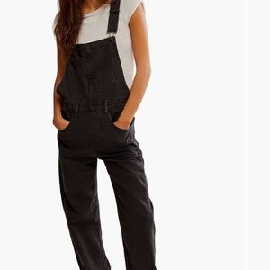 Free People We The Free Black Denim Overalls